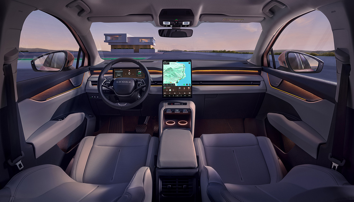 Zu sehen ist der neue Škoda Peaq Innenraum Ceramique